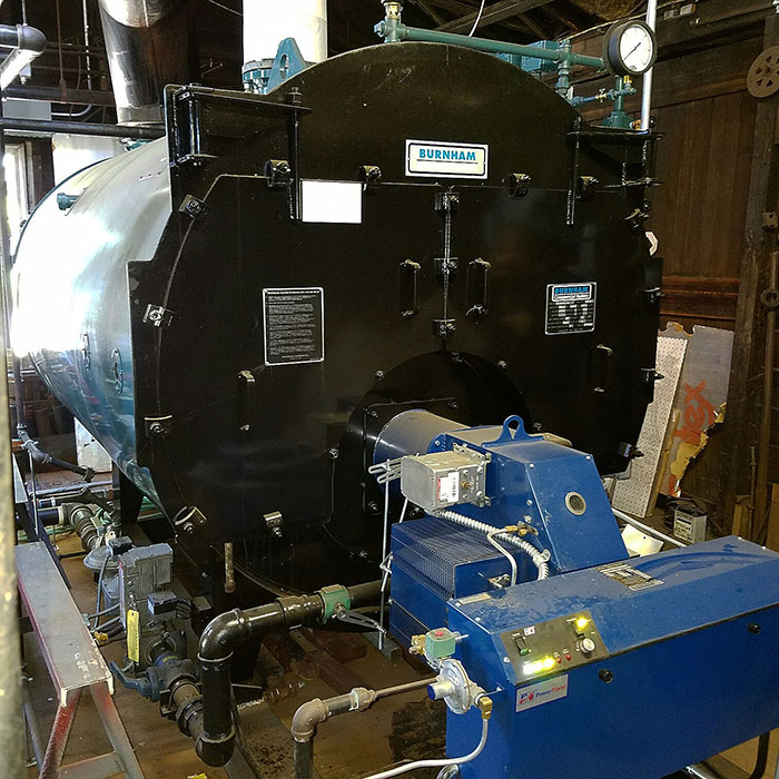 A large commercial water heating system.